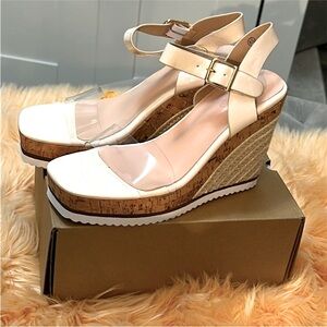 Platform Espadrille Wedge Sandals - Cream
